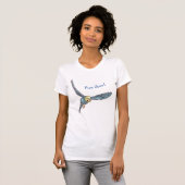 青飛んでいる色のインコ Tシャツ (正面フル)