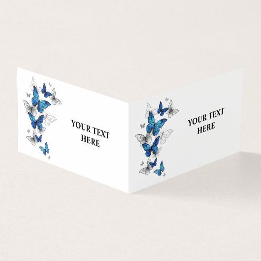 青飛んでいる蝶モルフォ (外部)