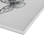 青飛んでいる蝶モルフォ カッティングボード (角)