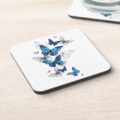 青飛んでいる蝶モルフォ コースター (左側)