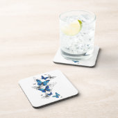 青飛んでいる蝶モルフォ コースター (右側)