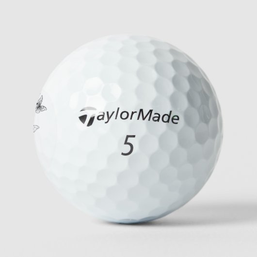 青飛んでいる蝶モルフォ ゴルフボール (ロゴ)