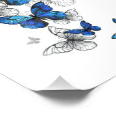 青飛んでいる蝶モルフォ フォトプリント            (角)