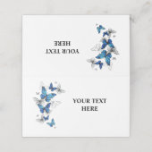 青飛んでいる蝶モルフォ プレイスカード (外部開封)