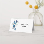 青飛んでいる蝶モルフォ プレイスカード (裏面)