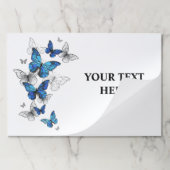 青飛んでいる蝶モルフォ ペーパーパッド (折り畳み)