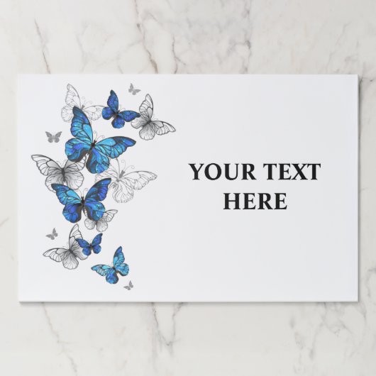 青飛んでいる蝶モルフォ ペーパーパッド (正面)