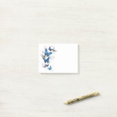 青飛んでいる蝶モルフォ ポストイット (デスク上)