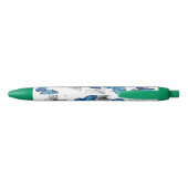 青飛んでいる蝶モルフォ 黒ボールペン (裏面)