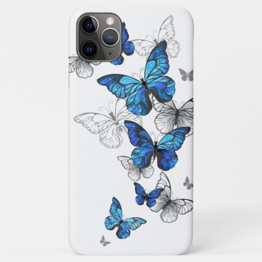 青飛んでいる蝶モルフォ Case-Mate iPhoneケース (裏面)
