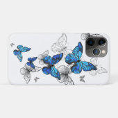青飛んでいる蝶モルフォ Case-Mate iPhoneケース (裏面(横))