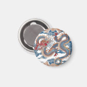 青飛んでいる龍枕 マグネット (正面/裏面)