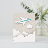 青飛行機の誕生日パーティーはがき インビテーションポストカード (スタンド正面)