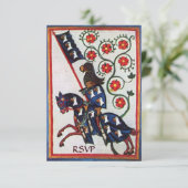 青騎士の馬上像 中世のパーチメント 返信 招待状 (スタンド正面)