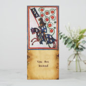 青騎士の馬上像 中世の羊皮紙 招待状 (スタンド正面)