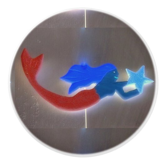 青髪の人魚 セラミックノブ (正面)