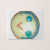 青髪の絵文字アートプリント/グラフィック ジグソーパズル (横)