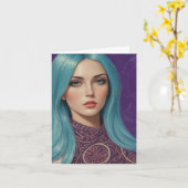 青髪のAIアート、様々な場面で活躍  カード (黄色い花)