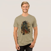 青鬼の悪魔戦士 | 日本の妖怪神話 トライブレンドTシャツ (正面全面)