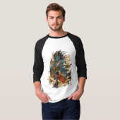 青鬼の悪魔戦士 | 日本の妖怪神話 Tシャツ (正面フル)