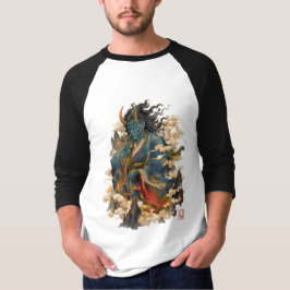青鬼の悪魔戦士 | 日本の妖怪神話 Tシャツ