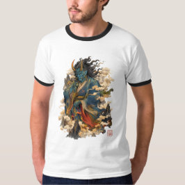 青鬼の悪魔戦士 | 日本の妖怪神話 Tシャツ