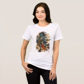 青鬼の鬼戦士|日本の妖怪神話 トライブレンドTシャツ (正面全面)