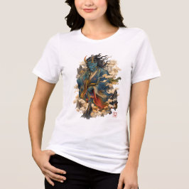 青鬼の鬼戦士|日本の妖怪神話 トライブレンドTシャツ