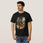 青鬼の鬼戦士|日本の妖怪神話 Tシャツ (正面フル)