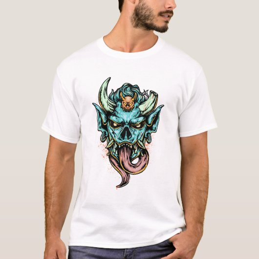 青鬼マスクドラゴンTシャツ Tシャツ (正面)