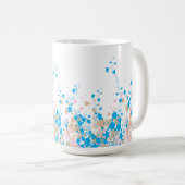 青魅力的とピンクの花の配列 コーヒーマグカップ (正面右)