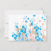 青魅力的とピンクの花の配列 サンキューカード (正面)