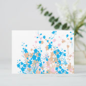 青魅力的とピンクの花の配列 サンキューカード (スタンド正面)