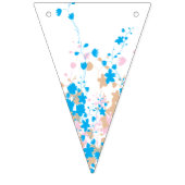 青魅力的とピンクの花の配列 バンティングフラッグ (第3の旗)