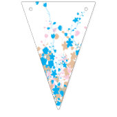 青魅力的とピンクの花の配列 バンティングフラッグ (第2の旗)