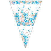 青魅力的とピンクの花の配列 バンティングフラッグ (第1の旗)