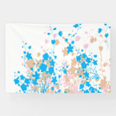 青魅力的とピンクの花の配列 横断幕 (横)