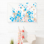 青魅力的とピンクの花の配列 横断幕 (インサイチュ)