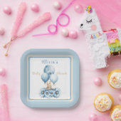 青魅力的少年の赤ちゃんシャワーのバニー ペーパープレート (パーティー)