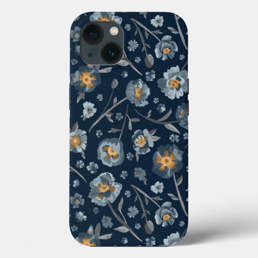 青魅力的灰色イエローポピー花柄C Case-Mate iPhoneケース (裏面)