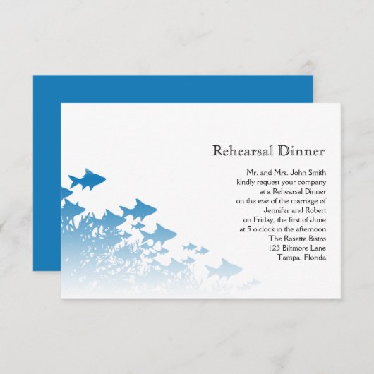 青魚と珊瑚の結婚リハーサル 招待状 (正面/裏面)