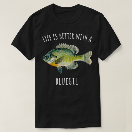 青魚のプルオーバーの方がおもしろい人生だ Tシャツ (デザイン正面)