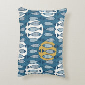 青魚の縫い目の無いインスパイア模様（スカンジ） アクセントクッション (裏面(縦))