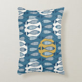 青魚の縫い目の無いインスパイア模様（スカンジ） アクセントクッション (正面(垂直))