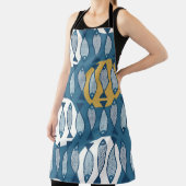 青魚の縫い目の無いインスパイア模様(スカンジ) エプロン (インサイチュ)