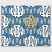 青魚の縫い目の無いインスパイア模様(スカンジ) ラッピングペーパー (フラット)