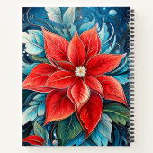 青鮮やかい背景の赤点 ノートブック (裏面)