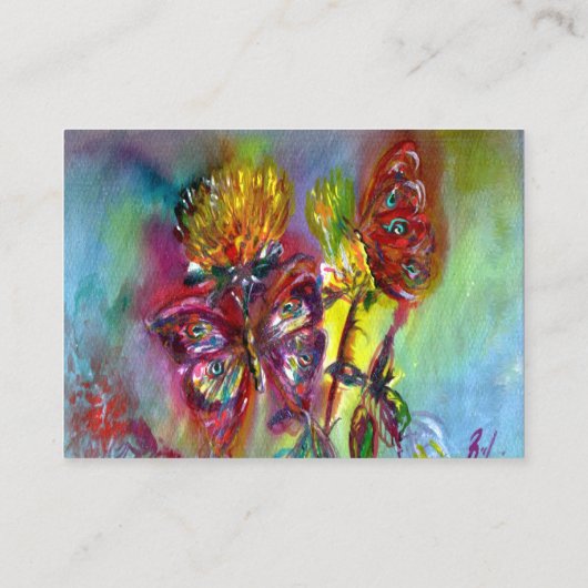 青鮮やかきらめく紫の蝶 名刺 (裏面)