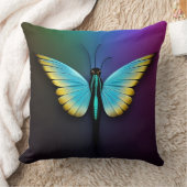 青鮮やかと黄の蝶 クッション (ブランケット)