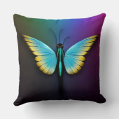 青鮮やかと黄の蝶 クッション (裏面)